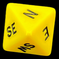 D&G Opaque Yellow & Black Compass D8 Dice