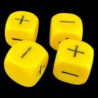 D&G Opaque Yellow & Black Fudge Fate 4 x D6 Dice Set