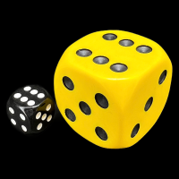 D&G Opaque Yellow MASSIVE 36mm D6 Spot Dice