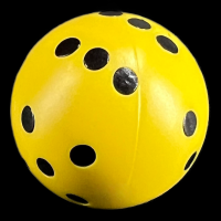 D&G Opaque Yellow & Black Ball 'Round' 22mm D6 Spot Dice