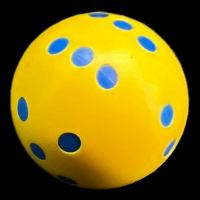 D&G Opaque Yellow & Blue Ball 'Round' 22mm D6 Spot Dice