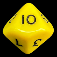 D&G Opaque Yellow D10 Dice - Numbered 1-10