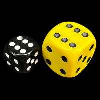 D&G Opaque Yellow JUMBO 22mm D6 Spot Dice