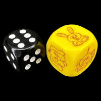 D&amp;G Opaque Yellow Pets JUMBO 18mm D6 Dice