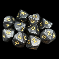 D&G Pearl Green & Gold 10 x D10 Dice Set