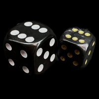D&G Pearl Black & Gold 12mm D6 Spot Dice