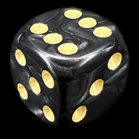 D&G Pearl Black & Gold 16mm D6 Spot Dice