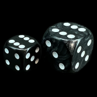 D&G Pearl Black & White JUMBO 22mm D6 Spot Dice