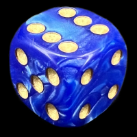 D&G Pearl Blue & Gold 16mm D6 Spot Dice