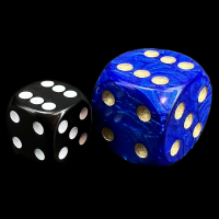 D&G Pearl Blue & Gold JUMBO 22mm D6 Spot Dice
