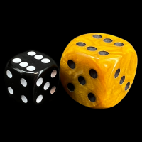 D&G Pearl Gold & Black JUMBO 22mm D6 Spot Dice