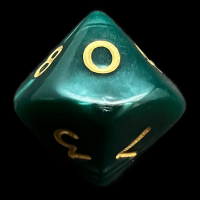D&G Pearl Green & Gold D10 Dice