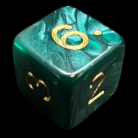 D&G Pearl Green & Gold D6 Dice