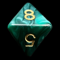 D&G Pearl Green & Gold D8 Dice