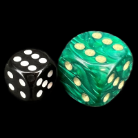 D&G Pearl Green & Gold JUMBO 22mm D6 Spot Dice