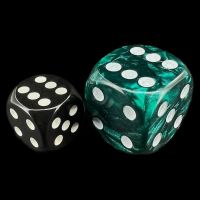 D&G Pearl Green & White JUMBO 22mm D6 Spot Dice