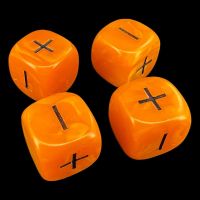 D&G Pearl Orange & Black Fudge Fate 4 x D6 Dice Set