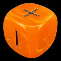 D&G Pearl Orange & Black Fudge Fate D6 Dice