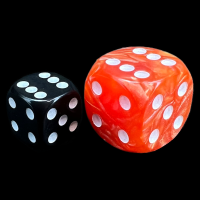 D&G Pearl Orange & White JUMBO 22mm D6 Spot Dice