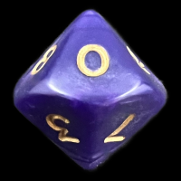 D&G Pearl Purple & Gold D10 Dice