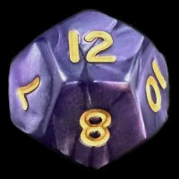 D&G Pearl Purple & Gold D12 Dice