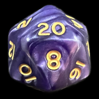 D&G Pearl Purple & Gold D20 Dice