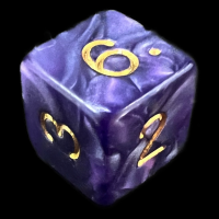 D&G Pearl Purple & Gold D6 Dice