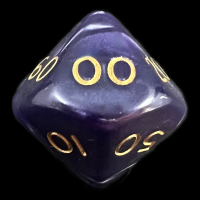D&G Pearl Purple & Gold Percentile Dice