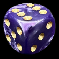 D&G Pearl Purple & Gold 16mm D6 Spot Dice