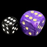 D&G Pearl Purple & Gold JUMBO 22mm D6 Spot Dice