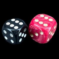 D&G Pearl Red & Gold JUMBO 18mm D6 Spot Dice