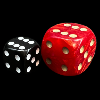 D&G Pearl Red & Gold JUMBO 22mm D6 Spot Dice