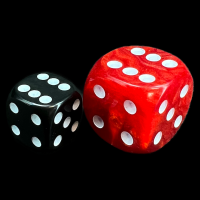 D&G Pearl Red & White JUMBO 22mm D6 Spot Dice