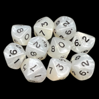 D&G Pearl White & Black 10 x D10 Dice Set