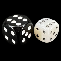 D&G Pearl White & Black 12mm D6 Spot Dice