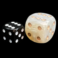 D&G Pearl White & Gold JUMBO 22mm D6 Spot Dice