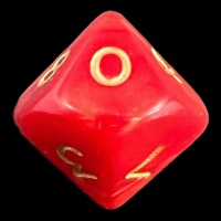 D&G Pearl Red & Gold D10 Dice