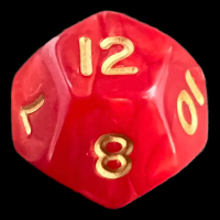 D&G Pearl Red & Gold D12 Dice