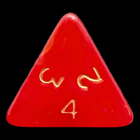 D&G Pearl Red & Gold D4 Dice