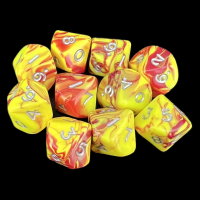 D&G Toxic Ooze Yellow & Red 10 x D10 Dice Set