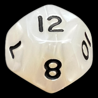 D&G Pearl White & Black D12 Dice