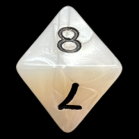 D&G Pearl White & Black D8 Dice