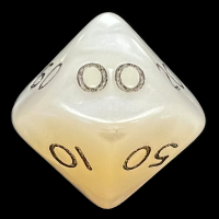 D&G Pearl White & Black Percentile Dice