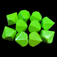 CLEARANCE GameScience Opaque Lime 10 x D10 Dice