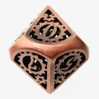 TDSO Metal Copper Steampunk Skeleton D10 Dice
