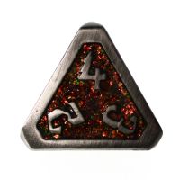 TDSO Metal Script Antique Silver & Amber Mica D4 Dice