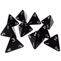 CLEARANCE D&G Opaque Black 10 x D4 Dice Set