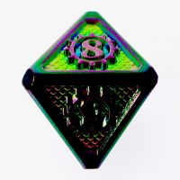 TDSO Metal Gears Iridescent Rainbow D8 Dice
