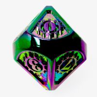 TDSO Metal Gears Iridescent Rainbow D10 Dice