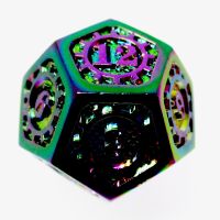 TDSO Metal Gears Iridescent Rainbow D12 Dice